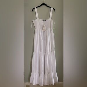Zara White Poplin Midi Dress XXL *New with Tags*